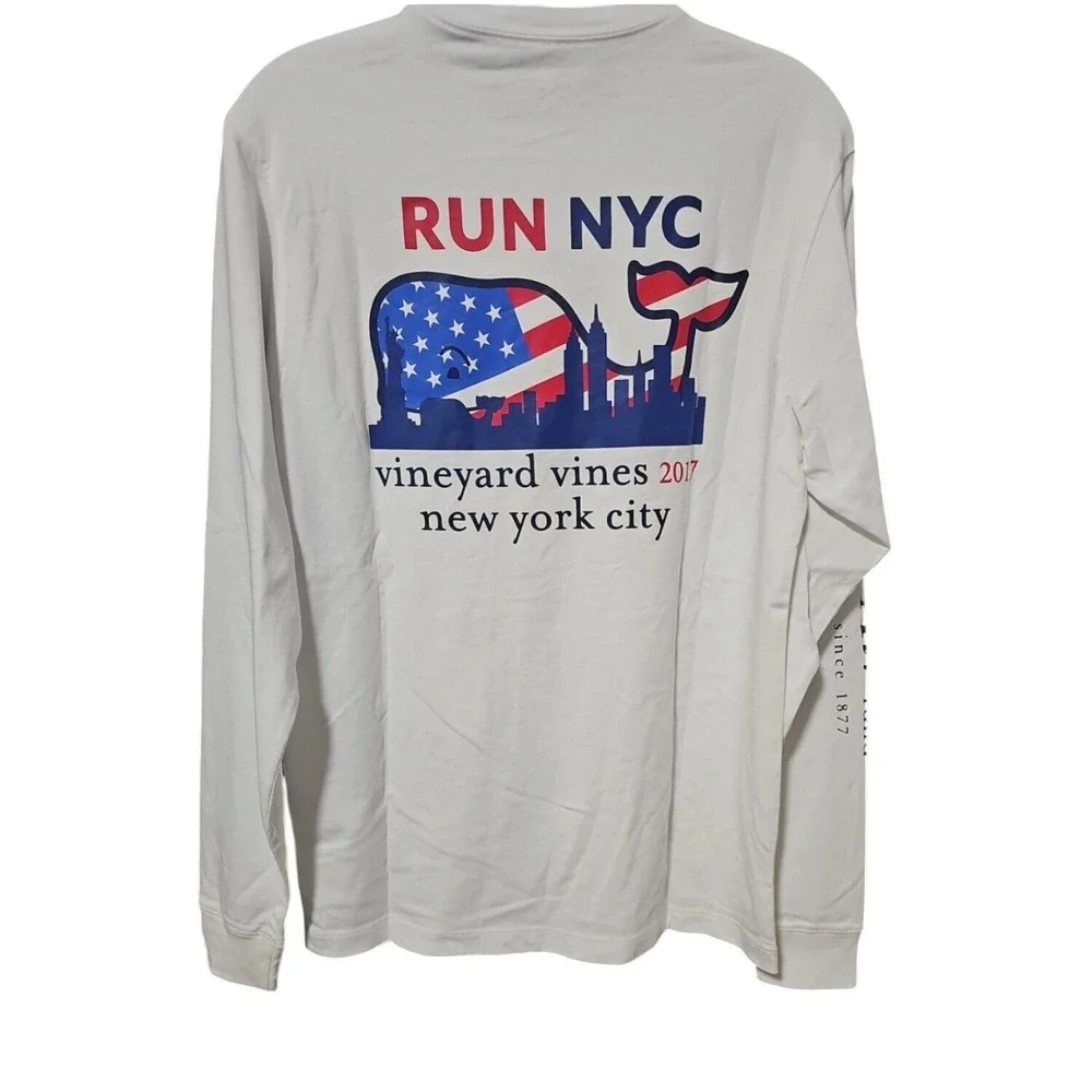 NWOT Vineyard Vines Unisex Small S RUN NYC Fresh Air‎ Fund LS Pocket Tee